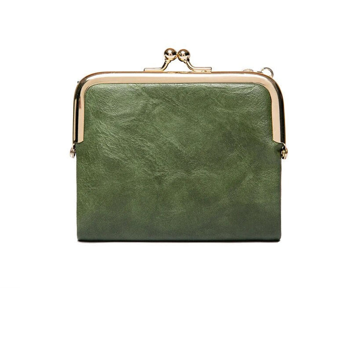 BowLift | Leather Wallet with Vintage Kiss Lock Closure