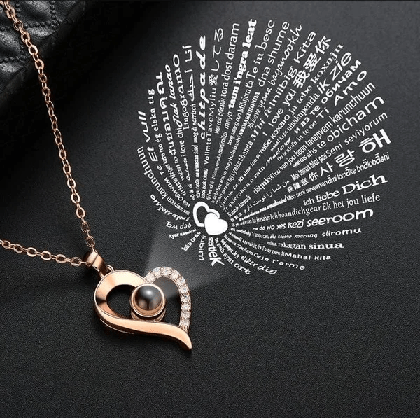 BowLift | Necklace, "I love you" in 100 languages - Unique gift set