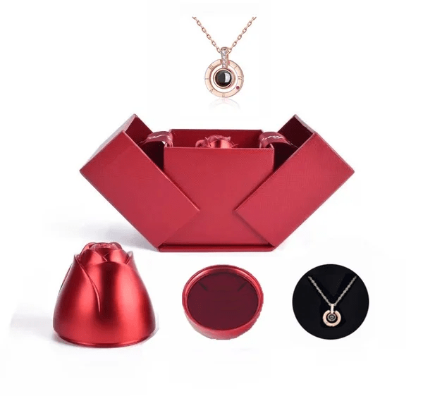 BowLift | Necklace, "I love you" in 100 languages - Unique gift set