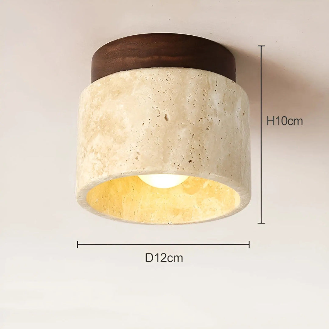 Rustic Travertine Ceiling Lamp - TravaGlow | Bowlift