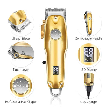 BowLift | Professional Hair Clippers for men gold Set | Gold Hair Clippers Cordless
