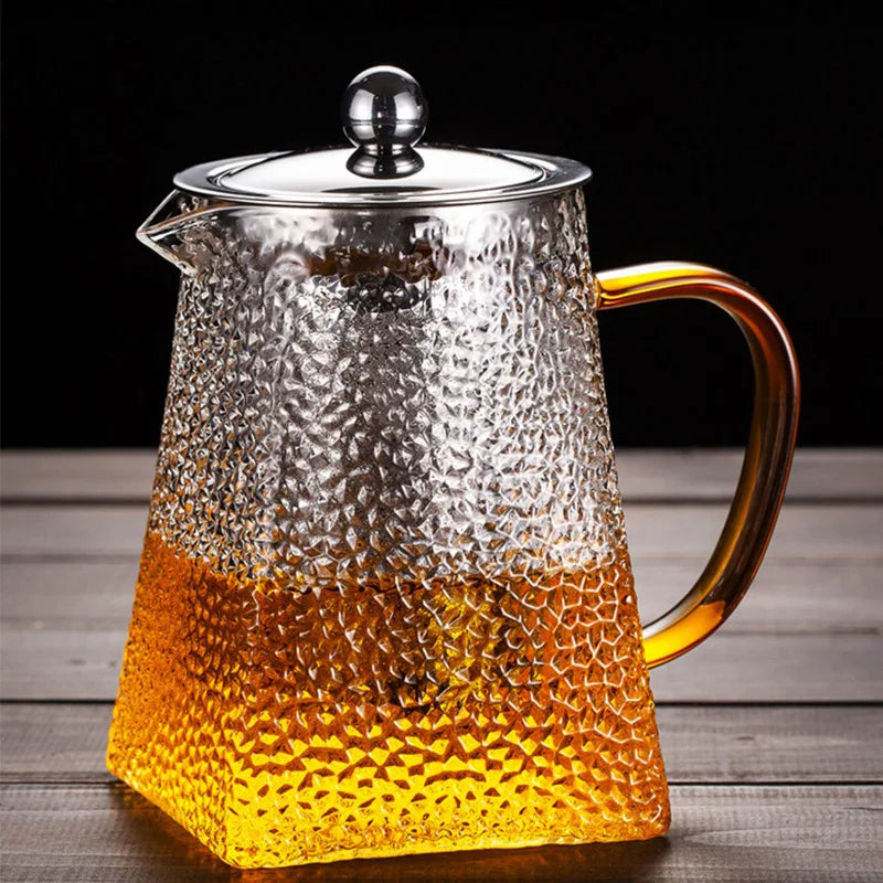 Hammer Glass Teapot With Stainless Steel Filter Heat Resistant Teapot | Bowlift