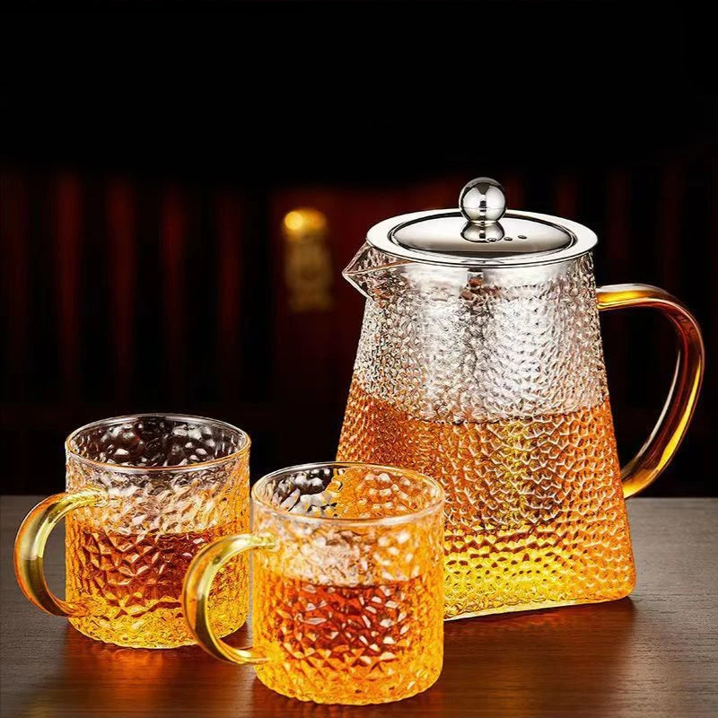 Hammer Glass Teapot With Stainless Steel Filter Heat Resistant Teapot | Bowlift