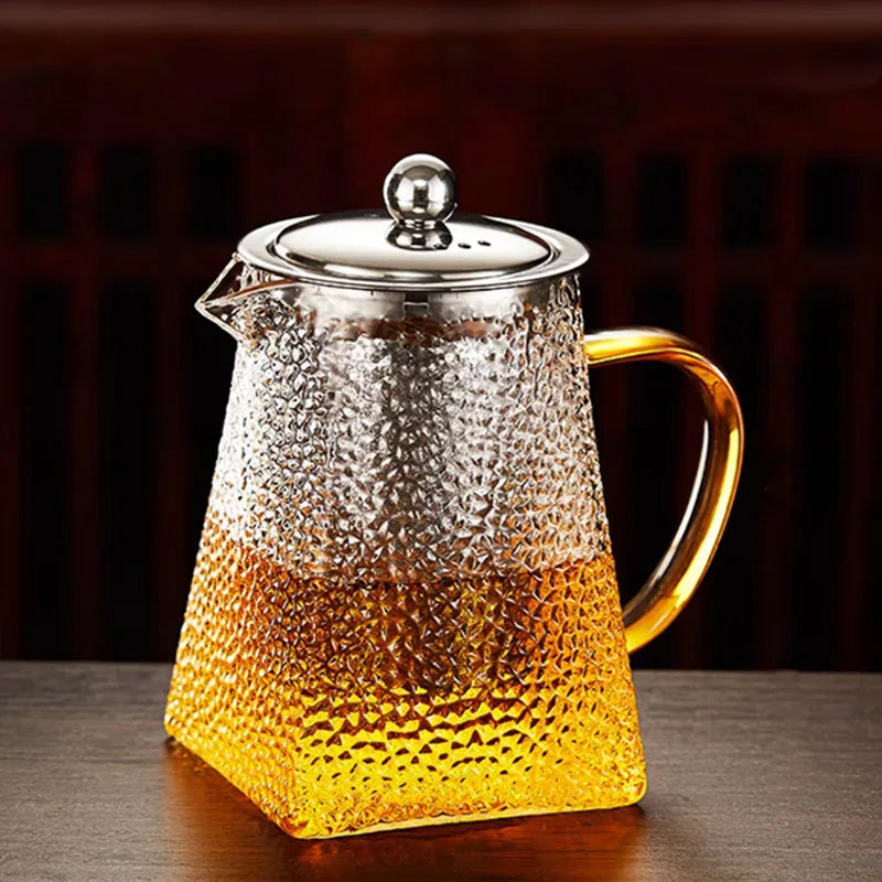 Hammer Glass Teapot With Stainless Steel Filter Heat Resistant Teapot | Bowlift