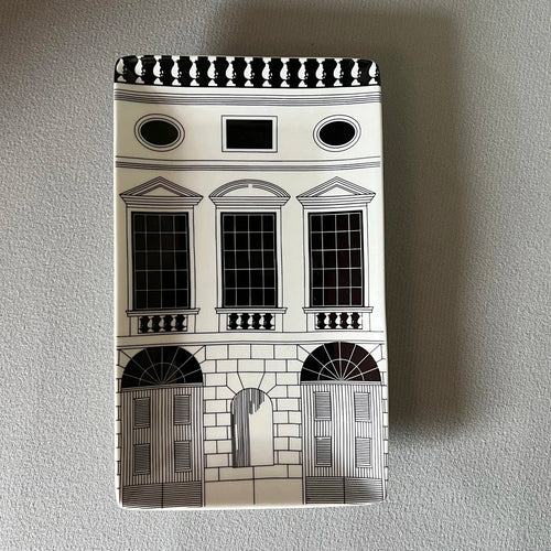 Handmade Ceramic Neuschwanstein Castle Building Rectangle Plate | Bowlift