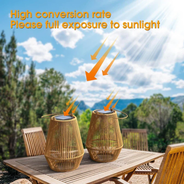 BowLift | Handwoven Waterproof Solar Garden Lamp - SunWeave