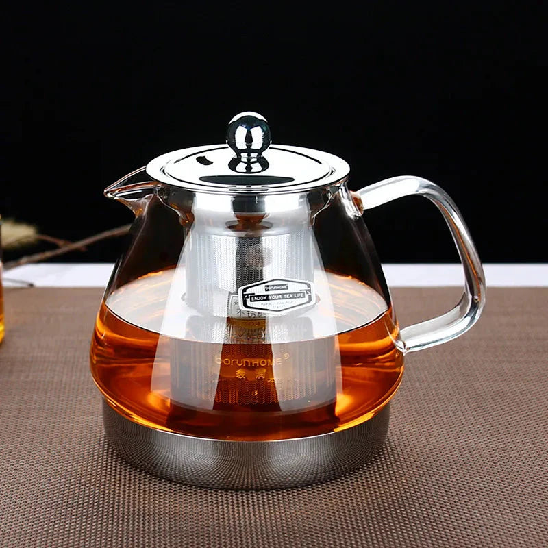 Heat Resistant Clear Glass Teapot Household Thickened Tea Kettle | Bowlift