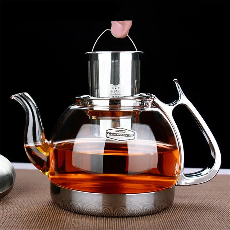 Heat Resistant Clear Glass Teapot Household Thickened Tea Kettle | Bowlift