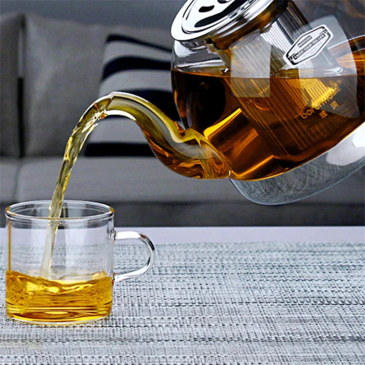 Heat Resistant Clear Glass Teapot Household Thickened Tea Kettle | Bowlift