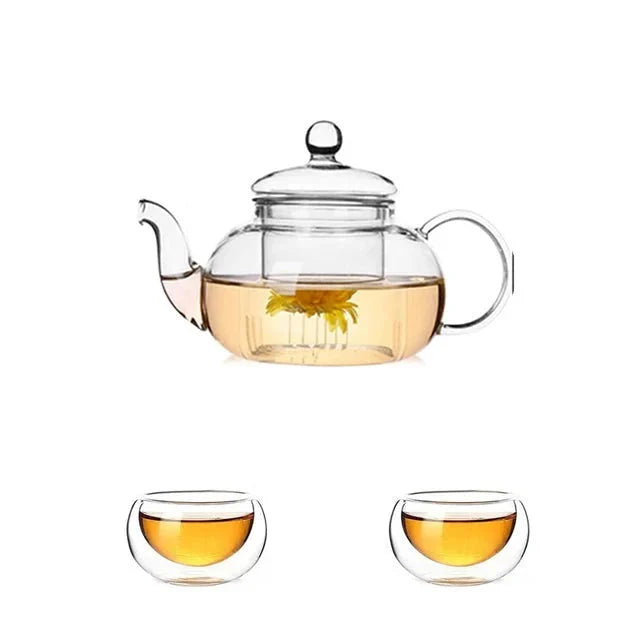 Heat Resistant Glass Tea Pot Glass Teapot with Infuser Tea Pot Set | Bowlift