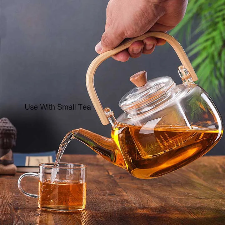 Heat-Resistant Glass Teapot with Container Ceramic Teapot Holder Base | Bowlift