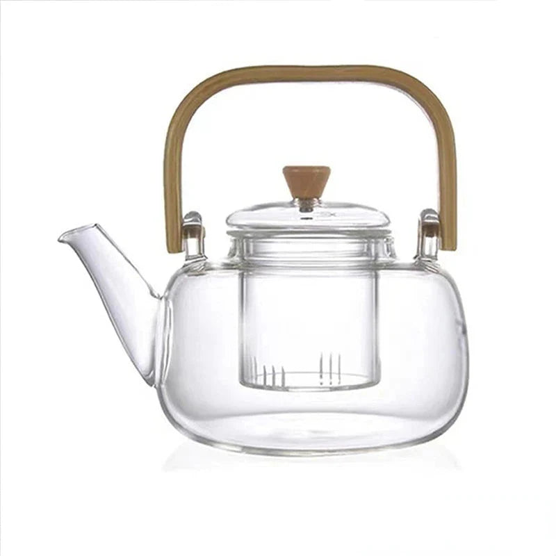 Heat-Resistant Glass Teapot with Container Ceramic Teapot Holder Base | Bowlift