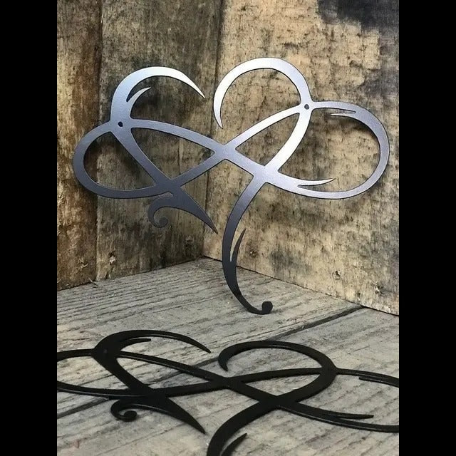 BowLift | InfinityHeart Wall Decor – Iron Wall Sculpture with Symbol of Eternal Love