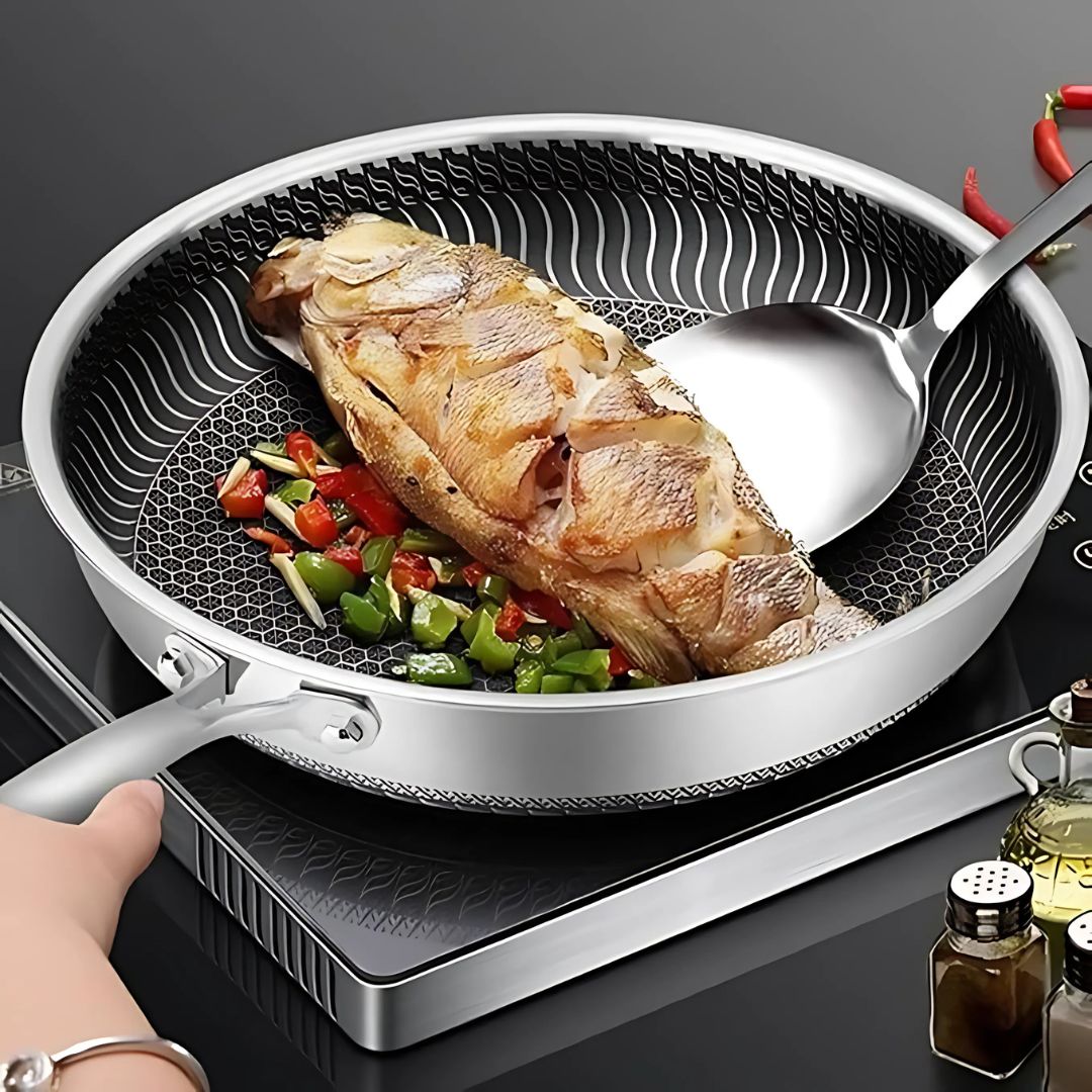 BowLift | PANFORGE – Stainless Steel Non-Stick Pan with Hexa Surface