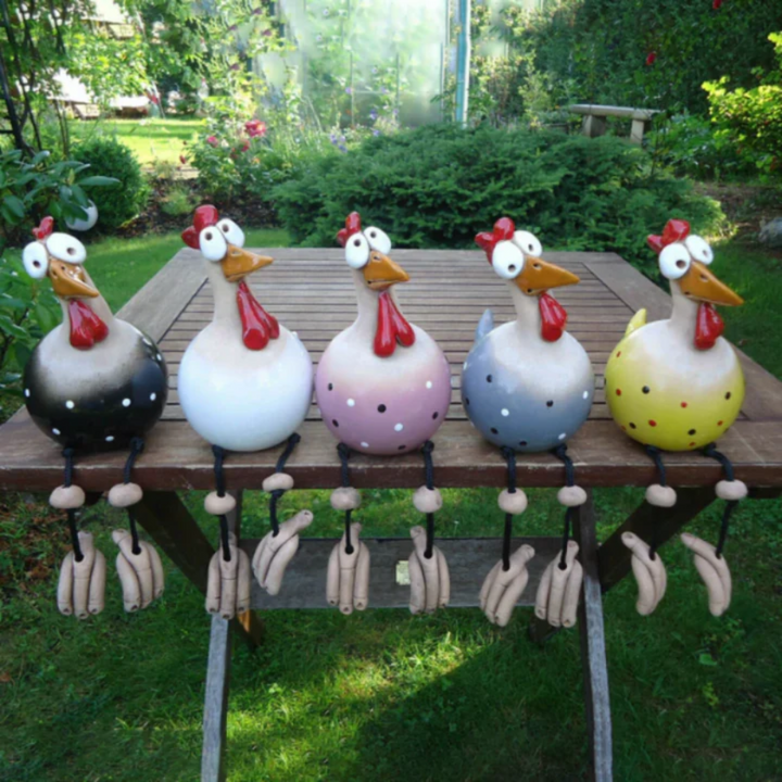 Happy Chicken – Playful Garden Chicken Decoration for Outdoors Bowlift