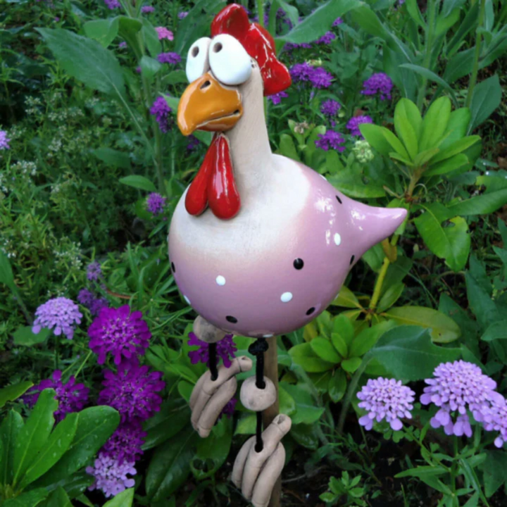 Happy Chicken – Playful Garden Chicken Decoration for Outdoors Bowlift
