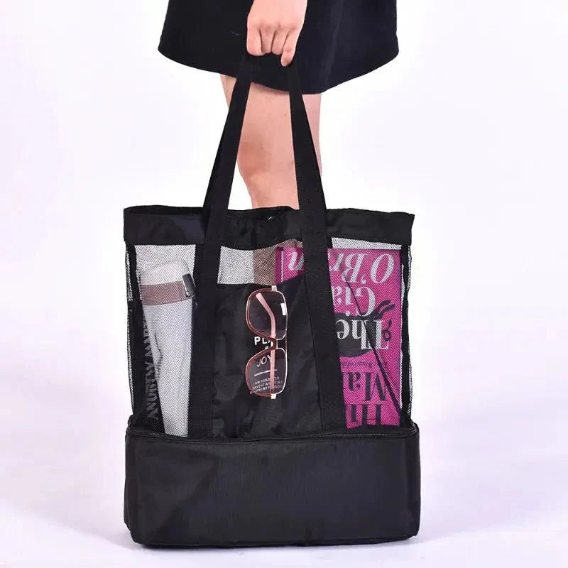BowLift | High-Capacity Picnic and Beach Bag – Waterproof, Double-Layer Mesh Design for Outdoor Adventures