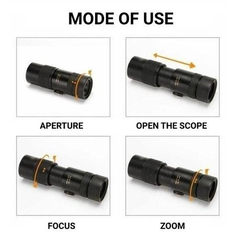 BowLift | High-Power Waterproof Monocular Telescope with 10x Magnification for Bird Watching, Hiking, and Outdoor Adventures