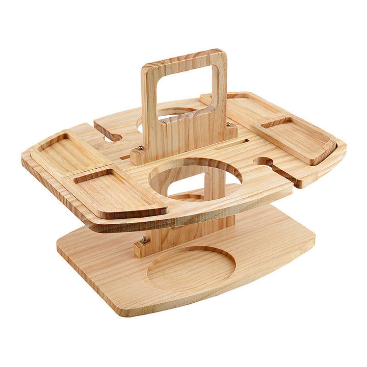 BowLift | Compact picnic table with wooden bottle holder
