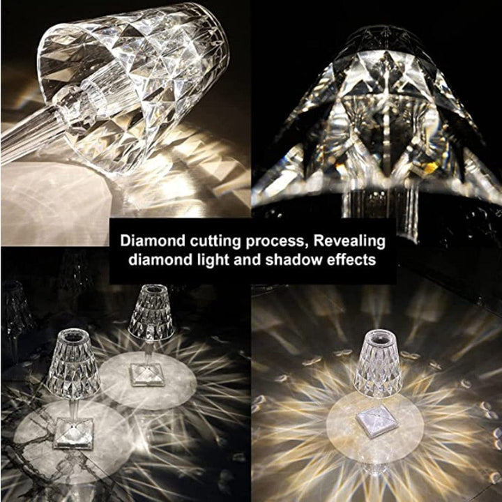 BowLift | CrystaLamp - LED Table Lamp made of Diamond Crystal