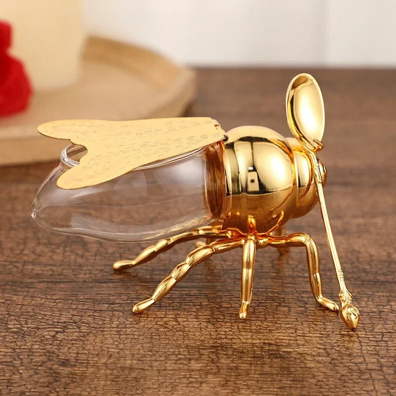 Honeybee Sugar Jar with Spoon Kitchen Pot Container Kitchen Tableware | Bowlift