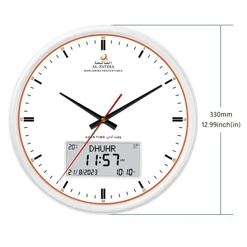 BowLift | PrayTime Smart Wall Clock – Azan & Hijri Calendar with Dual Display