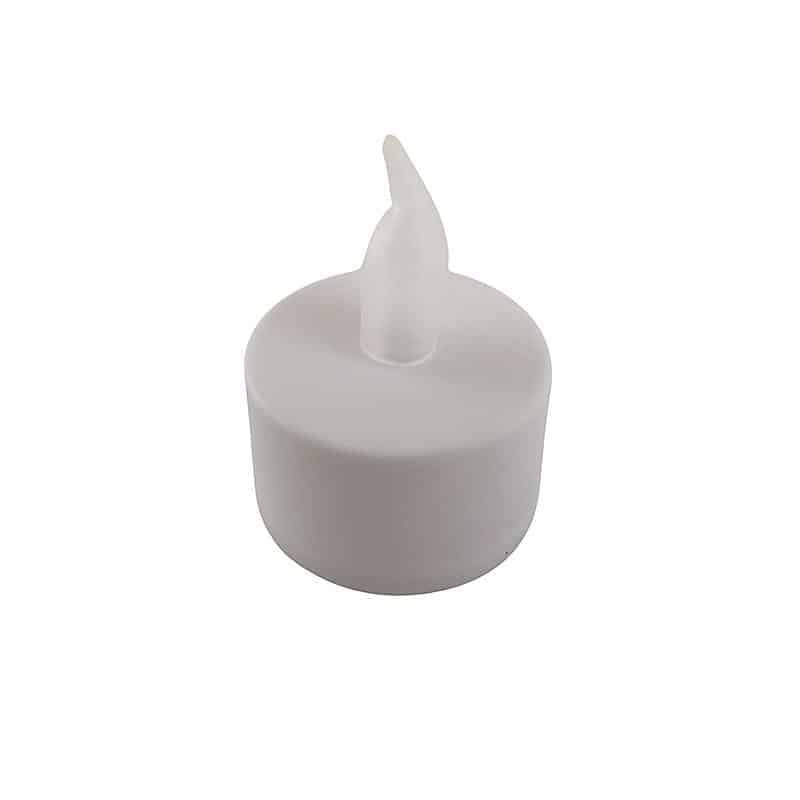 LED tealight 12 pcs. in white with flame (including batteries) | Bowlift
