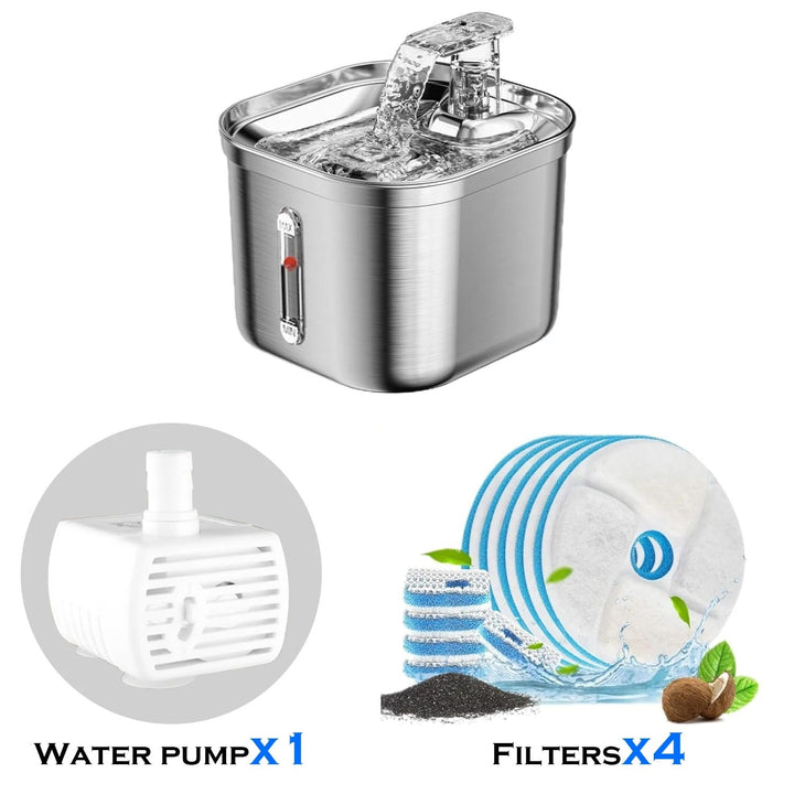 BowLift | Cat Water Fountain Stainless Steel Quiet Dispenser