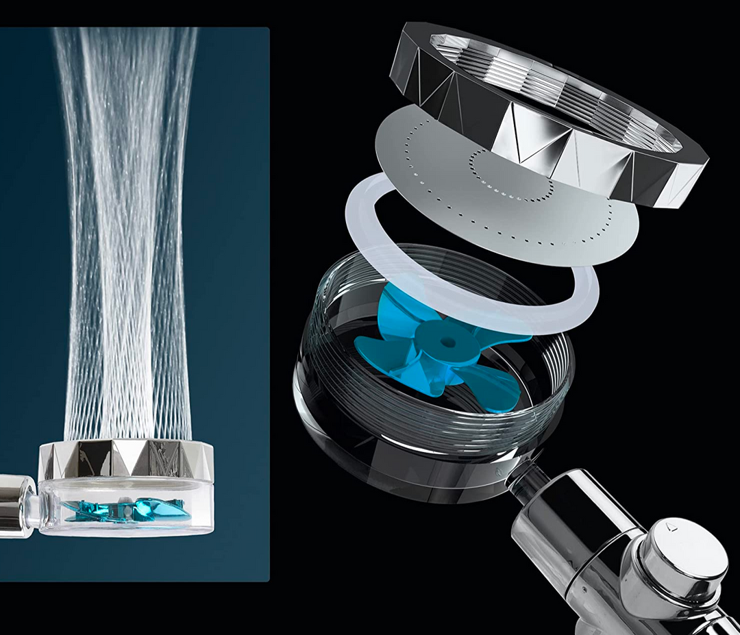 BowLift | HydroBoost Showerhead | With filter, turbo jet & built to last!