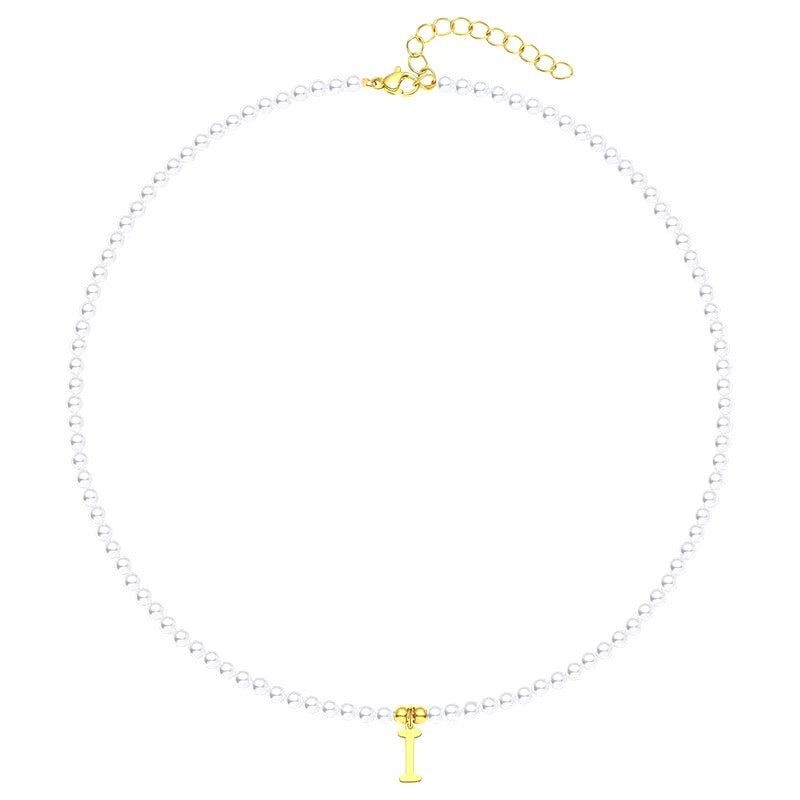 BowLift | Elegant Gold Accented Pearl Letter Initial Necklace
