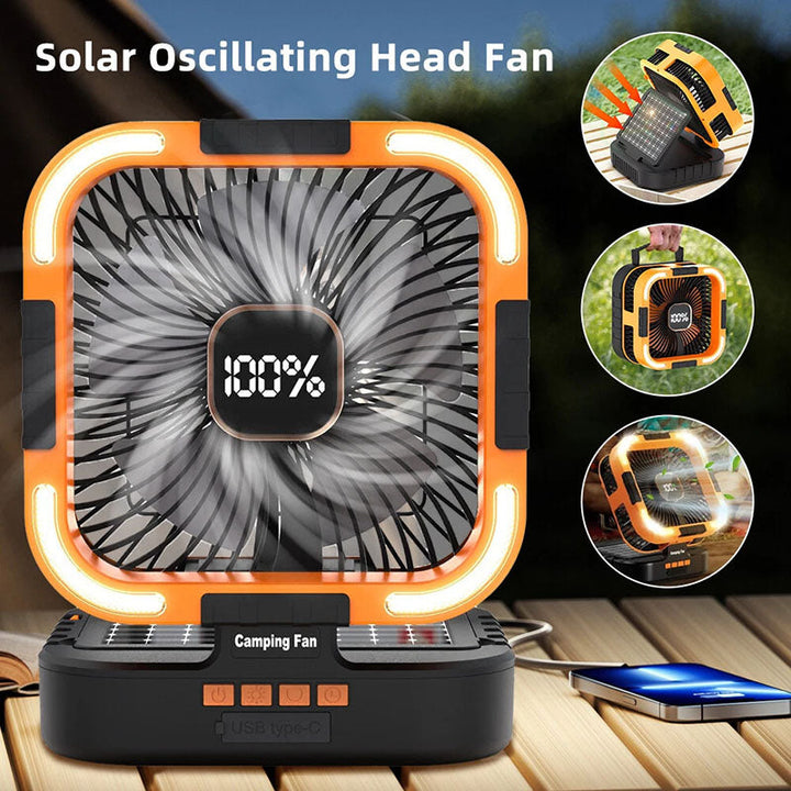 3 in 1 Solar Camping Fan | Bowlift
