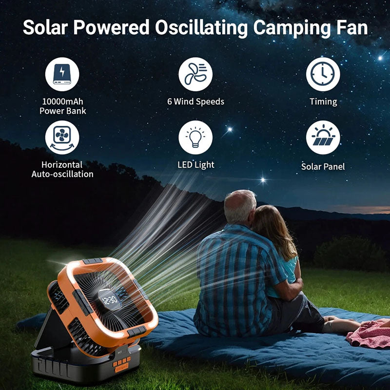 3 in 1 Solar Camping Fan | Bowlift