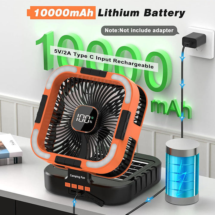 3 in 1 Solar Camping Fan | Bowlift