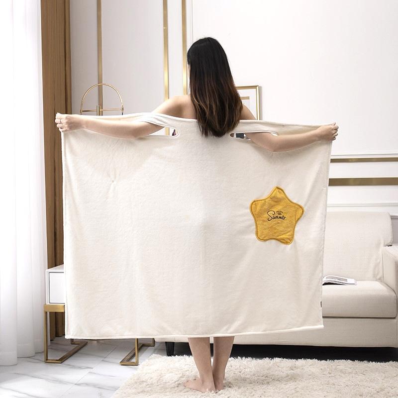 Women Quick Dry Wearable Microfiber plush Bathrobes | Bowlift
