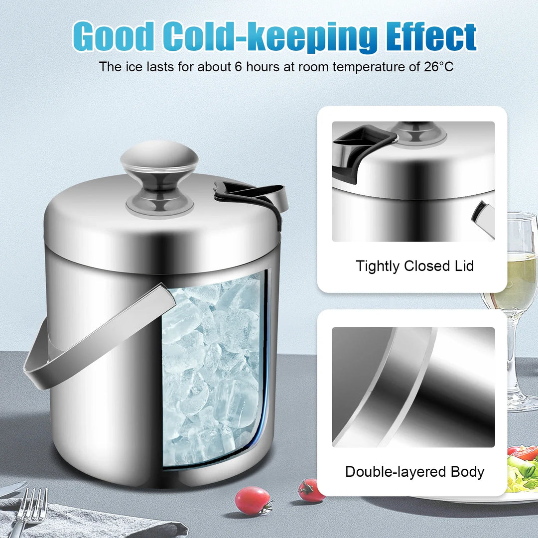 Ice Bucket Stainless Steel Insulated Beer Drink Double-layer Cooler | Bowlift