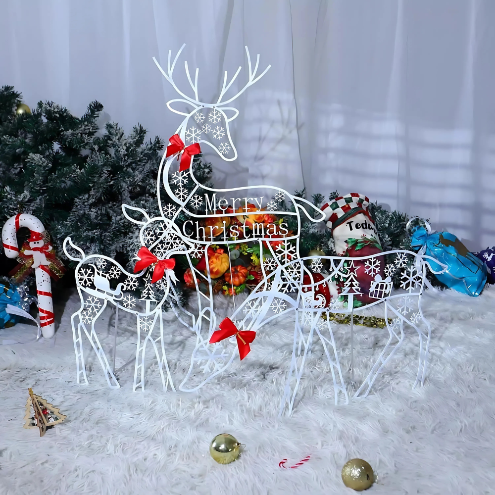 BowLift | Christmas Decorations Reindeer Sleigh Light Display