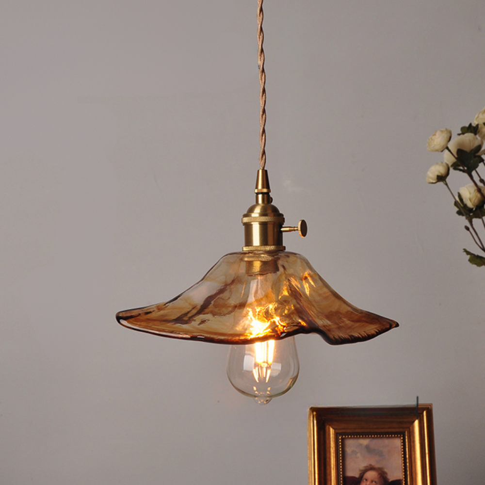 BowLift | Pendant Light Vintage Glass Ceiling Fixture Dining Room Lighting