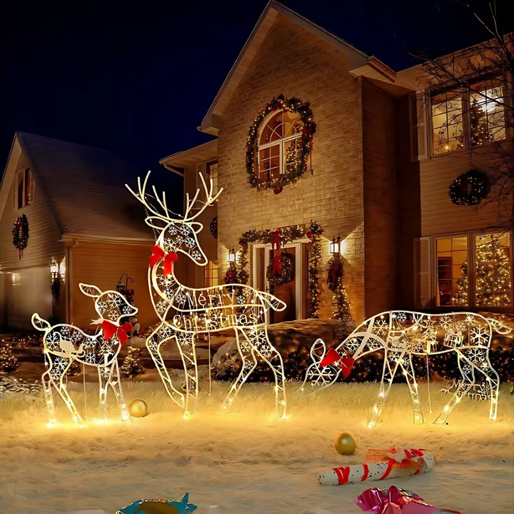 BowLift | Christmas Decorations Reindeer Sleigh Light Display