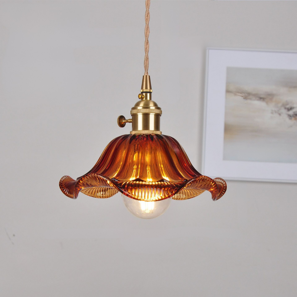 BowLift | Pendant Light Vintage Glass Ceiling Fixture Dining Room Lighting