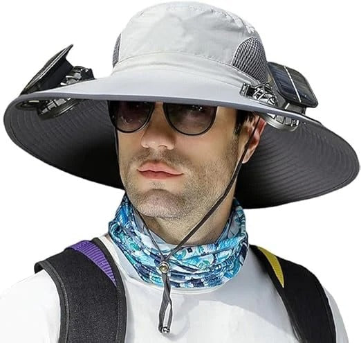 BowLift | Lightweight Breathable Cooling Sun Hat for Men with Dual Fan & Solar Power