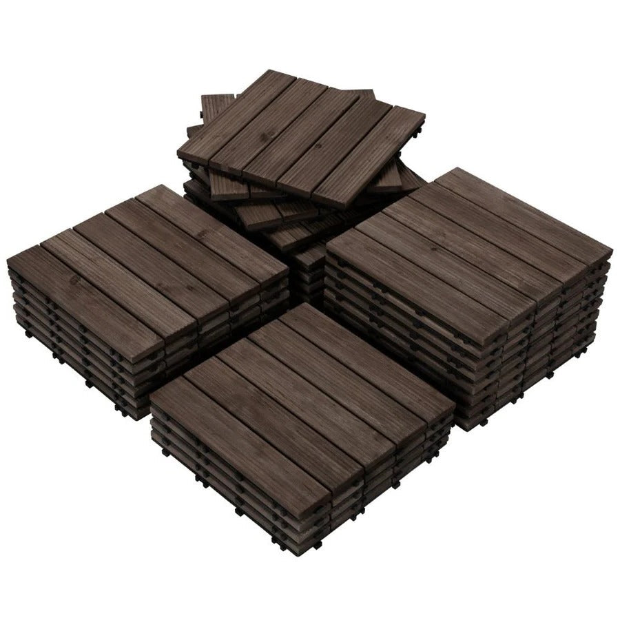 BowLift | Interlocking Outdoor Patio Wood Flooring Deck Tiles 27Pcs