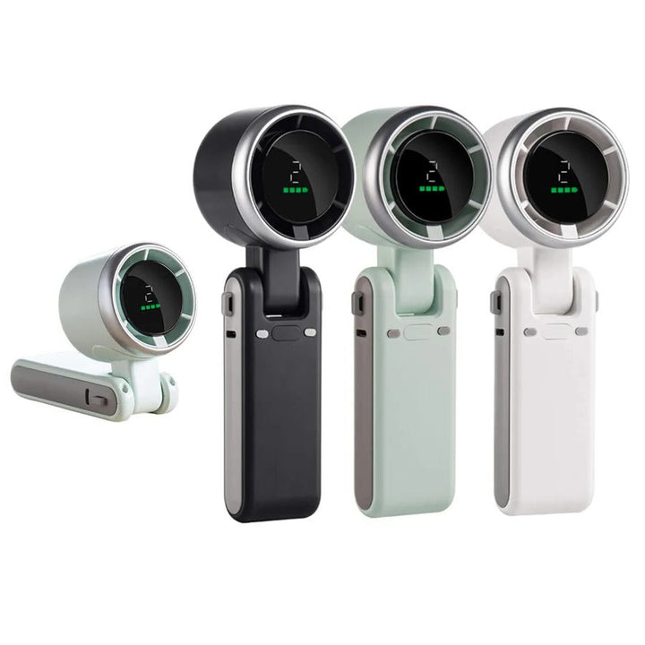 Foldable Handheld Turbo Fan with Digital Display | Bowlift