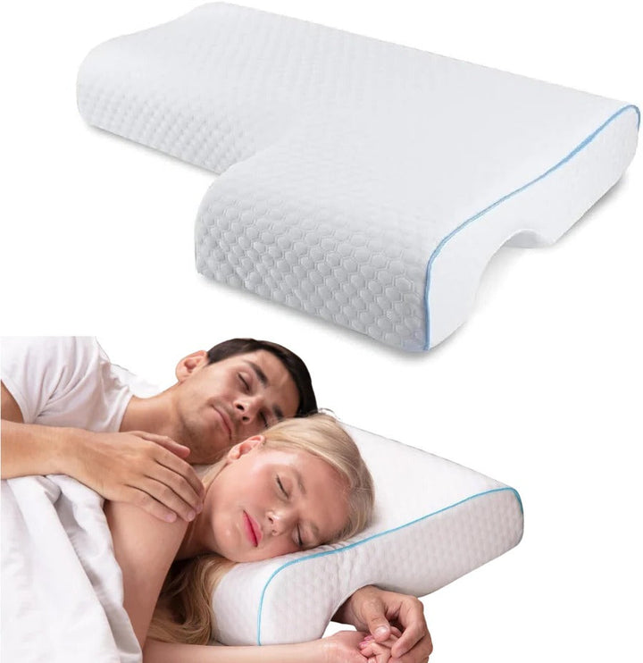 BowLift | Orthopedic Couple Pillow | Arm Tunnel Cuddle Design | Memory Foam