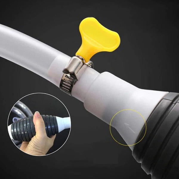 BowLift | Manual Transfer Pump, Hand-Operated Liquid Pump with Flexible Hose for Fuel, Oil, and Water