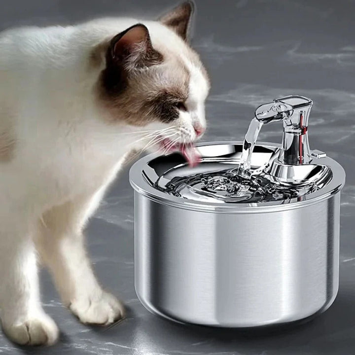 BowLift | PurrFlow Smart Cat Fountain Stainless Steel with Filter & Auto-Sensor