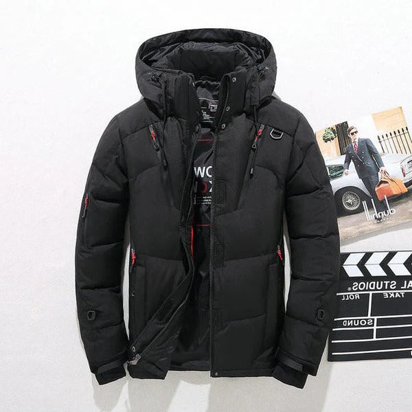 BowLift | Insulated Duck Down Jacket – Removable Hood Winter Zip Coat