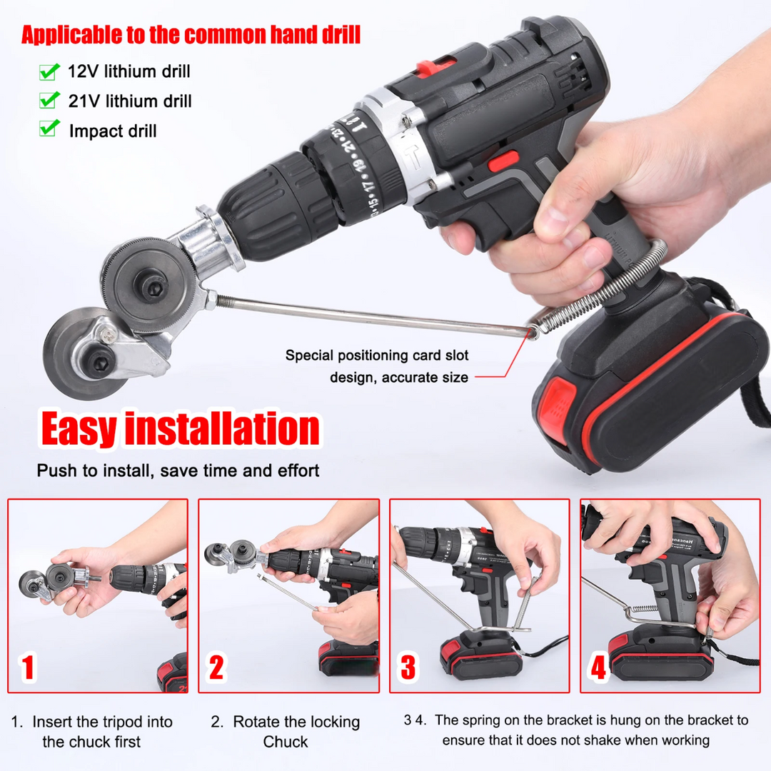 BowLift | Heavy-Duty Metal Cutting Adapter for Drill