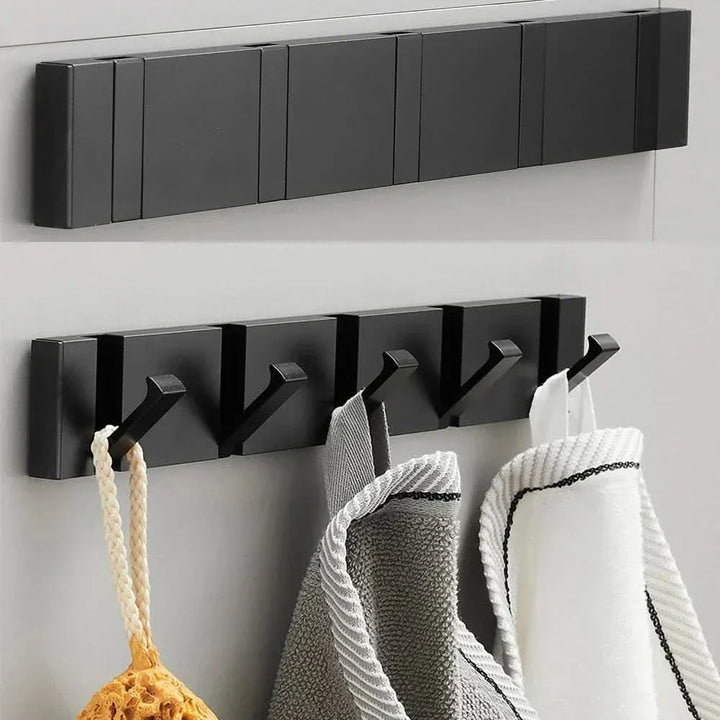 BowLift | HOOKLUX – Foldable wall hook strip made of aluminum, space-saving & versatile