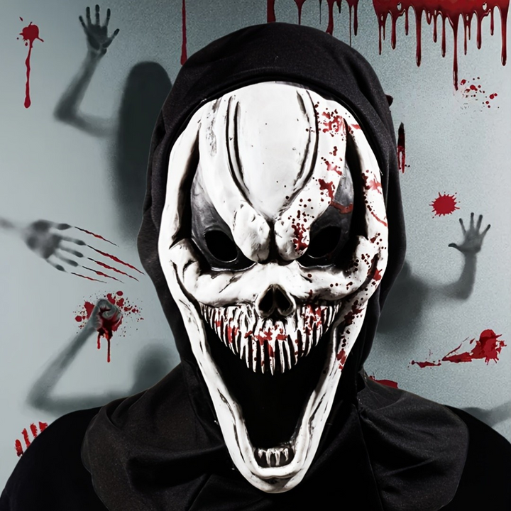 BowLift | Adult Full Head Halloween Scary Mask | Skull Design Hooded