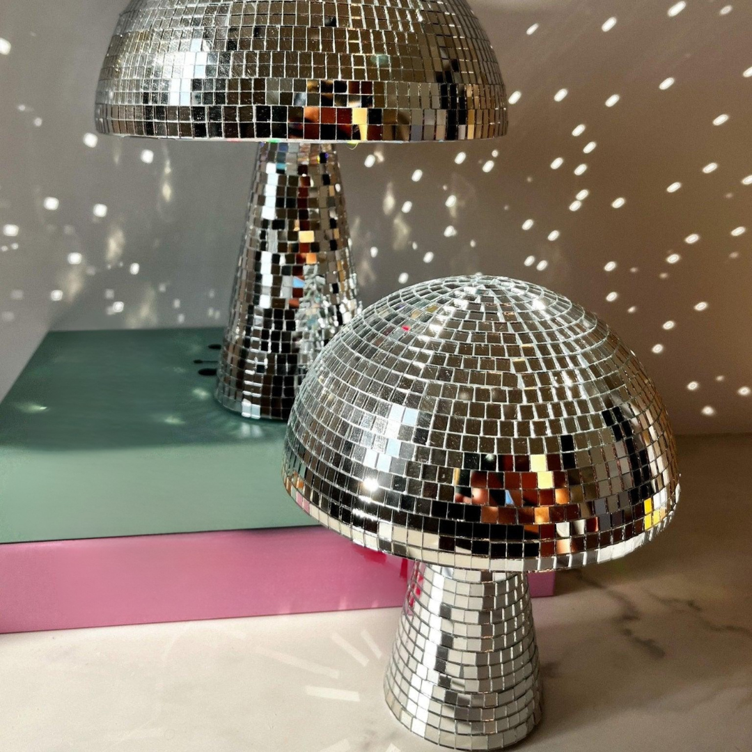 BowLift | Metallic Disco Table Lamp Mushroom Design